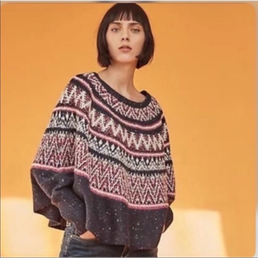 Sleeping on Snow Midlands Fair Isle Sweater Poncho